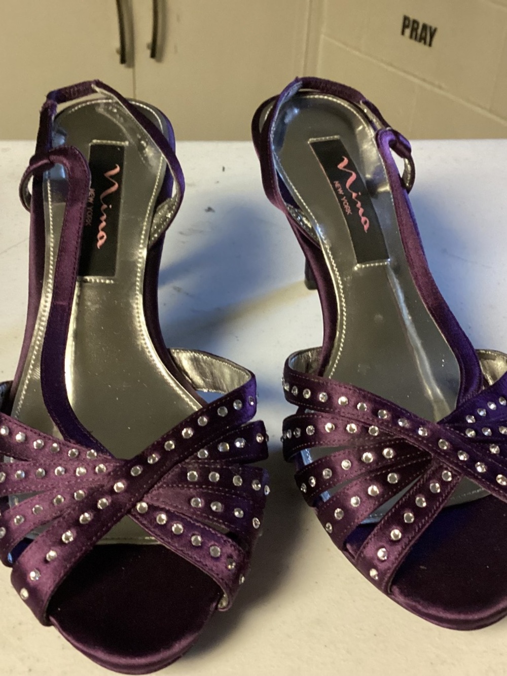 PURPLE NINA SHOES. 6/1/2. RHINESTONES TOO 💜💜💜💜💜💜💜
